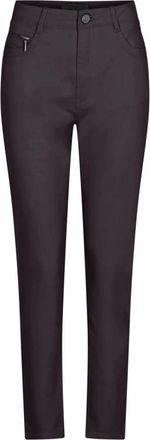 C.Ro Donkergrijze Suzanne Broek met Rits Detail - Dames - Slim Fit Broeken - Grijs - 3XL - Katoen - Broeken