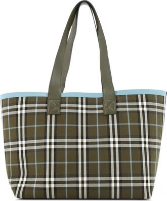 Burberry London Check Canvas Medium tote bag - Blauw