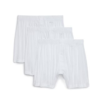 2(x)ist 2(X) IST Mens Pima Cotton Knit Boxer 3-pack, White 3-pack, M