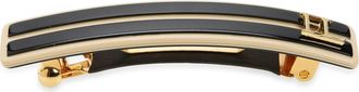 France Luxe Small Stripe Barrette in Black/ivory at Nordstrom