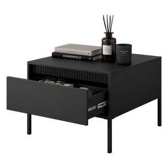 Dmora Mesa De Centro Kasinela, Un Caj&oacute;n, Con Patas, Un Espacio, 68x48x68h Cm Negro