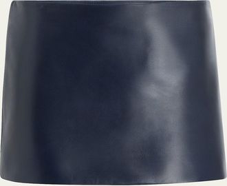 Khaite Jett Leather Mini Skirt