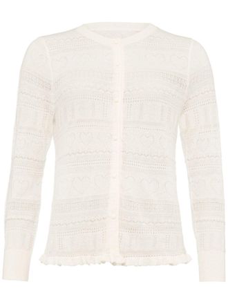 Eres Josette pointelle-knit cashmere cardigan - White
