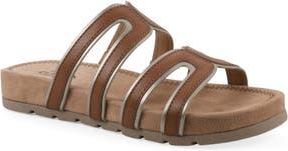 White Mountain Tina Rose Slide Sandal in Cognac/Pale Gold at Nordstrom Rack, Size 9.5