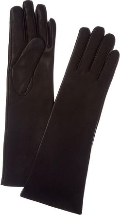 Sofiacashmere Mid-Length Cashmere-Lined Nappa Leather Gloves