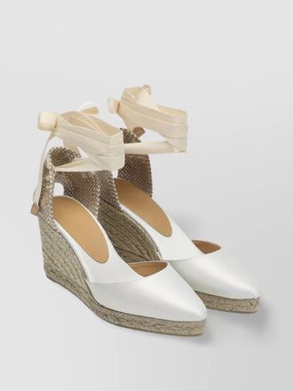 Castaner satin closed back espadrilles with textured heel