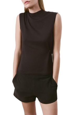 Mango Side Gather Mock Neck Sweater Vest in Chocolate at Nordstrom, Size X-Small