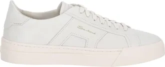 Santoni Double Buckle Leather Sneakers