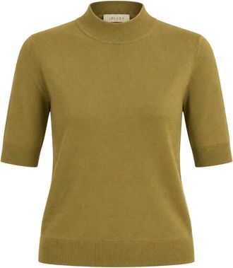 iBlues Geribbelde coltrui sweater - Dames - Coltruien - Groen - M - Polyester - Truien & Vesten