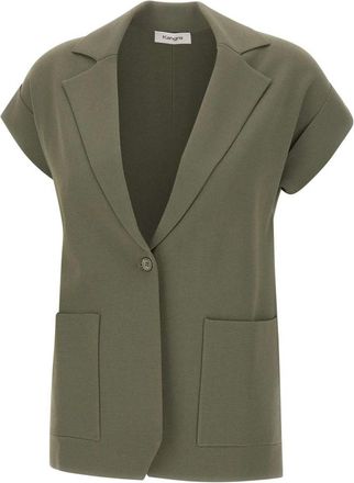 KANGRA Mouwloze Gebreide Blazer - Dames - Blazers - Groen - M - Jassen