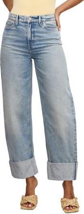 Good American Good Standard High Waist Ankle Barrel Jeans in Indigo890 at Nordstrom Rack, Size 10