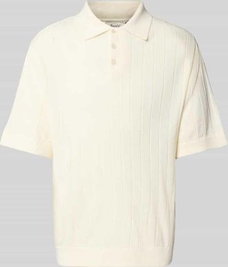 Forét Poloshirt mit gerippten Abschlüssen Modell ASTERN in Offwhite, Größe XXL