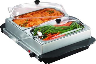Brentwood 3Qt 2 Pan Buffet Server & Warming Tray