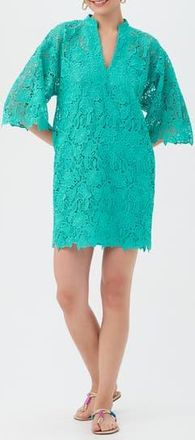 Trina Turk La Piazzeta Lace Shift Minidress in Oceano at Nordstrom Rack, Size X-Large