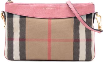 Burberry Tweedehands House Check Canvas Derby Peyton Schoudertas