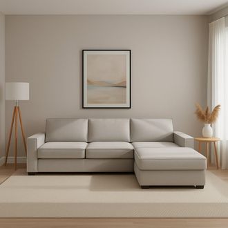 Dmora Sof&aacute; Fijo Dkiyin, Sof&aacute; De Esquina, 100% Made In Italy, Sof&aacute; Sal&oacute;n Con, Pen&iacute;nsula Contenedor Derecha, Con Reposabrazos Est&aacute;ndar, Cm 280x95h90, Gris - D