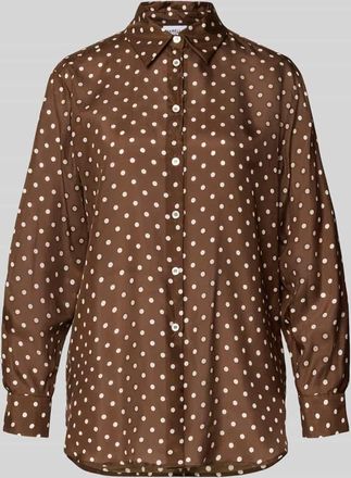 Marella Regular Fit Seidenbluse mit Knopfleiste Modell Sangio in Mittelbraun, Größe 34