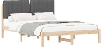 vidaXL Estructura De Cama Con Cabecera Tapizada Gris Oscuro Vidaxl