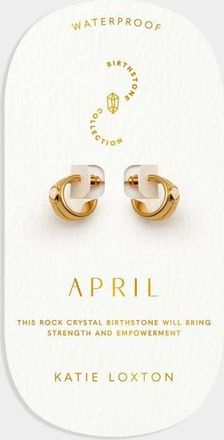 Katie Loxton April Waterproof Gold Birthstone Hoop Earrings at Nordstrom