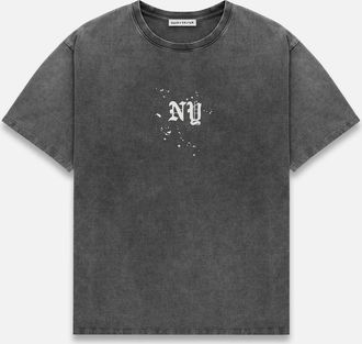 Duke + Dexter Duke + Dexter, Mens NY Paint Splatter Washed Grey T-Shirt, Size XXL