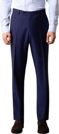 Brooks Brothers Virgin Wool Plain Broeken - Heren - Nette broeken - Blauw - W38 - Leer - Broeken