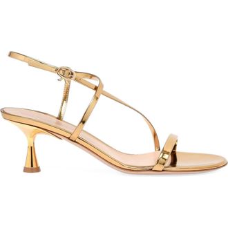Gianvito Rossi Ascent Sandal 55 in Gold Calf Leather at Nordstrom, Size 36