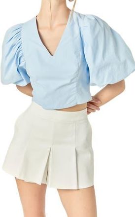 endless rose V-Neck Crop Top in Powder Blue at Nordstrom Rack, Size X-Small