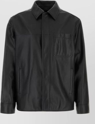 Loewe leather shirt collared design front pocket