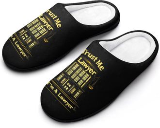 Generic Trust Me I Am A Lawyer Funny Mens Cotton Slippers Soft Non-Slip Rubber Sole House Slipper Indoor Outdoor