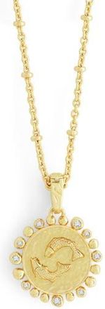 Anabel Aram Zodiac Cubic Zirconia Pendant Necklace in Pisces at Nordstrom