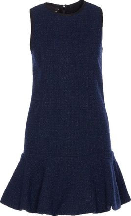 Pinko Sleeveless Textured Mini Dress With Ruffled Hem