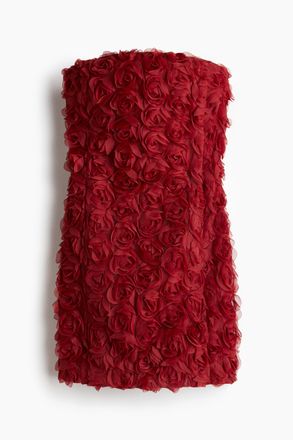 H&M Bandeau-Minikleid mit Applikationen - Red