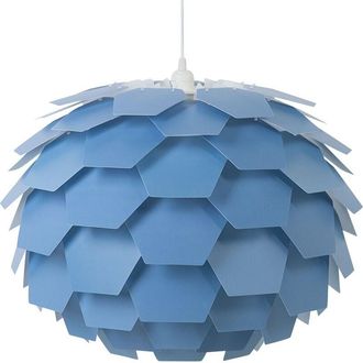 Beliani Lámpara de techo moderna con diseño floral pantalla geométrica azul grande Segre