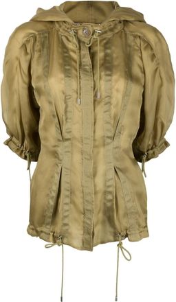 Alberta Ferretti striped silk fitted jacket - women - Silk - 40 - Green