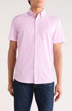 ConStruct Floral Short Sleeve Woven Button-Down Shirt in Pink at Nordstrom Rack, Size Xx-Large