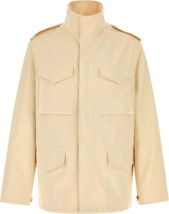 Valentino Garavani Katoenen Jas - Heren - Zomerjassen - Beige - L - Katoen - Jassen