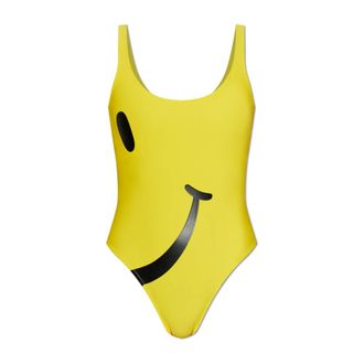 Moschino One-piece, female, Yellow, Size: 2XS Smiley Lycra One-Piece Swimsuit