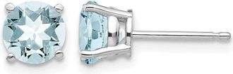 Diamond2Deal 14k White Gold Aquamarine Earrings