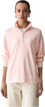 GANT Shield Half-zip Sweatshirt - Dames - Sweatshirts - Roze - XS - Katoen - Hoodies & sweatvesten