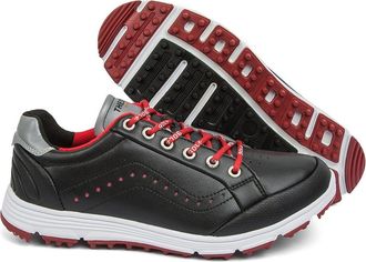 Generic Mens Golf Shoes Lace-Up Comfortable Well-Fitting Golf Sport Sneakers Spikeless Walking Footwears,Black,10.5 UK