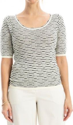Max Studio Pattern Elbow Sleeve Sweater in Ivory/Black at Nordstrom Rack, Size X-Large