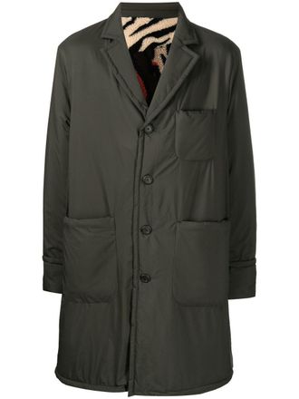 4sdesigns patch-pockets single-breasted coat - Green