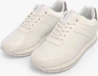 Calvin Klein RUNNER LACE UP Womens Trainers White/Neutral Gray - Size UK 7