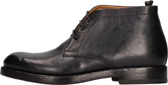 Rossi Lederen Enkellaarsjes - Heren - Veterlaarzen - Zwart - 44 EU - Leer - Schoenen