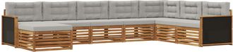 vidaXL Conjunto De Sof&aacute;s De Exterior 8 Uds. Natural Y Gris Claro Vidaxl