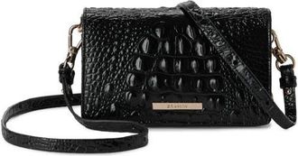 Brahmin Minuette Croc Embossed Leather Crossbody Bag in Black at Nordstrom