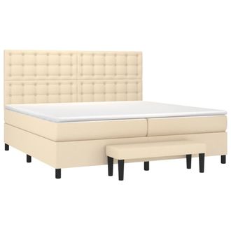 vidaXL Vidaxl - Giroletto A Molle Con Materasso Crema 200x200 Cm In Tessuto
