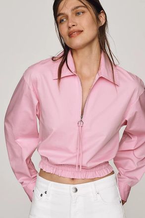 Maeve Cropped Collared Shirt Top