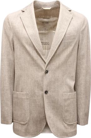 Circolo 1901 Piquet Jas Natuurlijk Ongevoerd Model - Heren - Blazers - Beige - L - Jassen