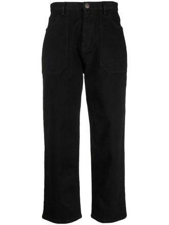 Woolrich logo-patch straight-leg jeans - Black